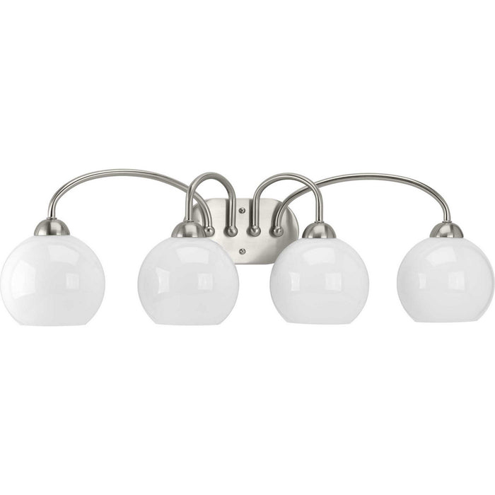 Progress Lighting P300087-009 Four Light Bath, Brushed Nickel