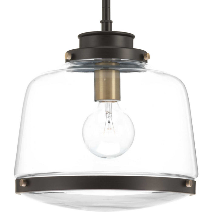 Progress Lighting P500061-020 One Light Pendant, Antique Bronze
