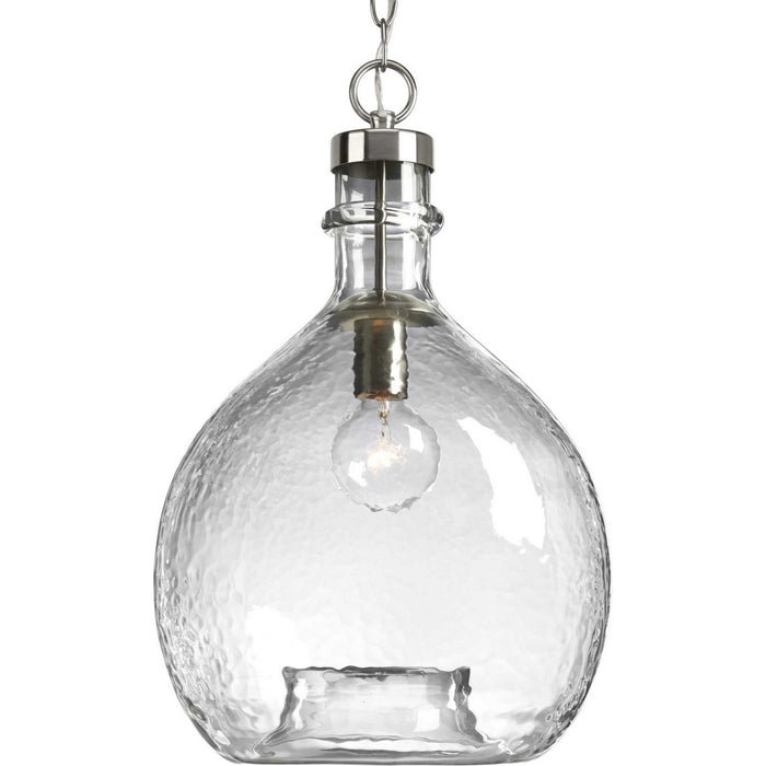 Progress Lighting P500064-009 One Light Pendant, Brushed Nickel