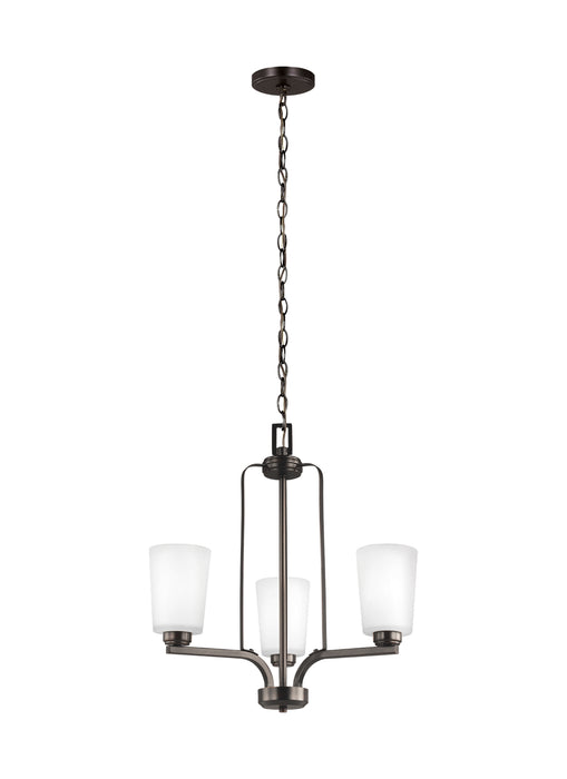 Generation Lighting 3128903-710 Three Light Chandelier, Bronze