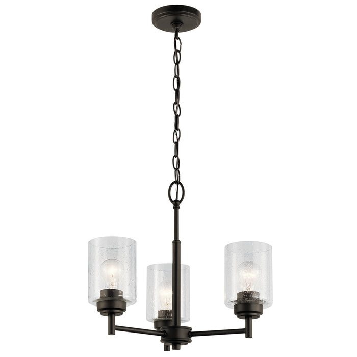 Kichler 44029OZ Three Light Mini Chandelier, Olde Bronze