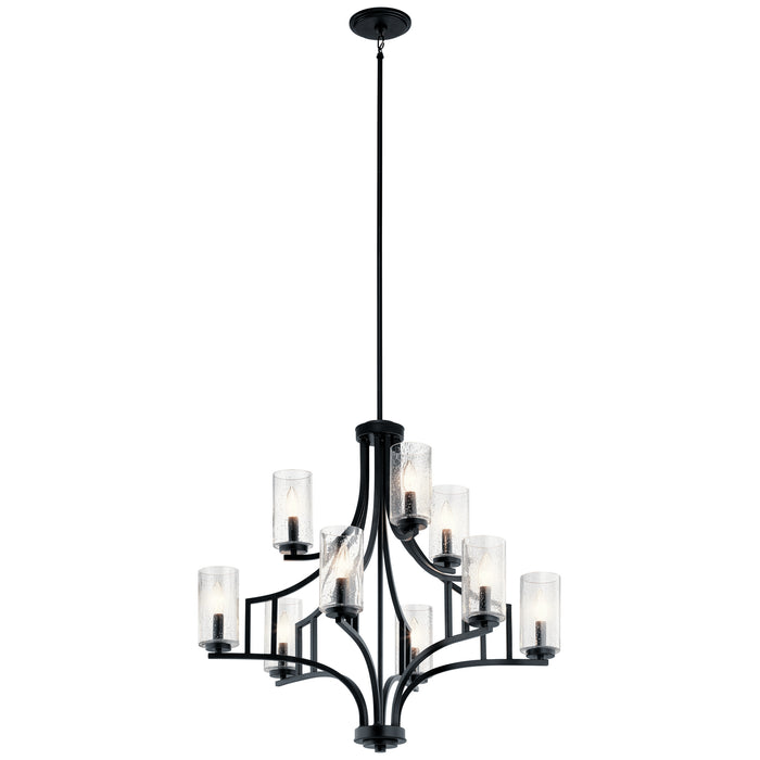 Kichler 44073DBK Nine Light Chandelier, Distressed Black