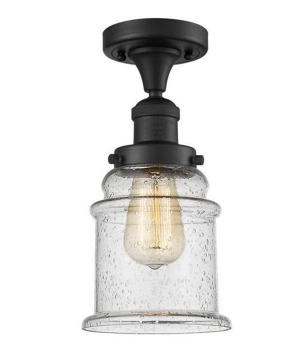 Innovations 517-1CH-BK-G184 One Light Semi-Flush Mount, Matte Black