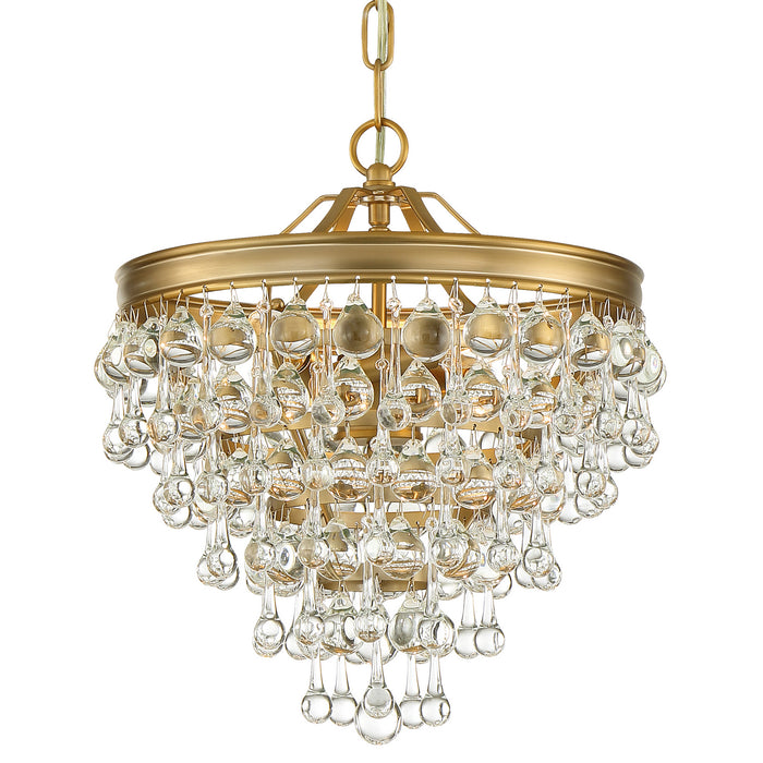 Crystorama 130-VG Three Light Mini Chandelier, Vibrant Gold