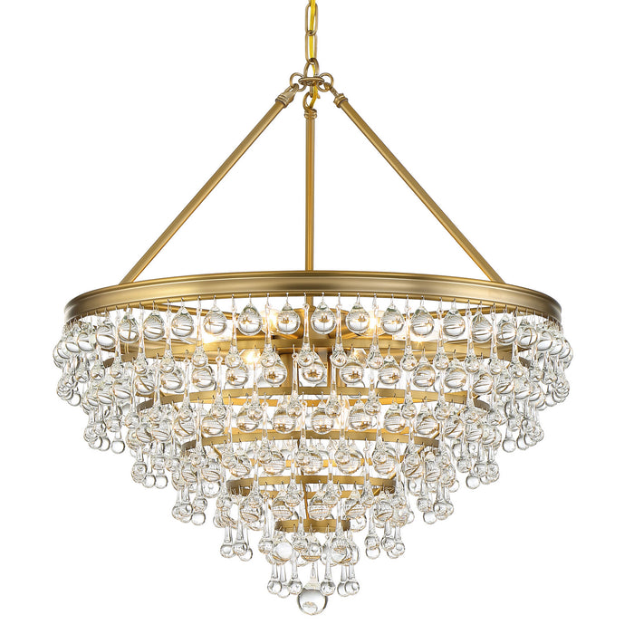 Crystorama 137-VG Eight Light Chandelier, Vibrant Gold