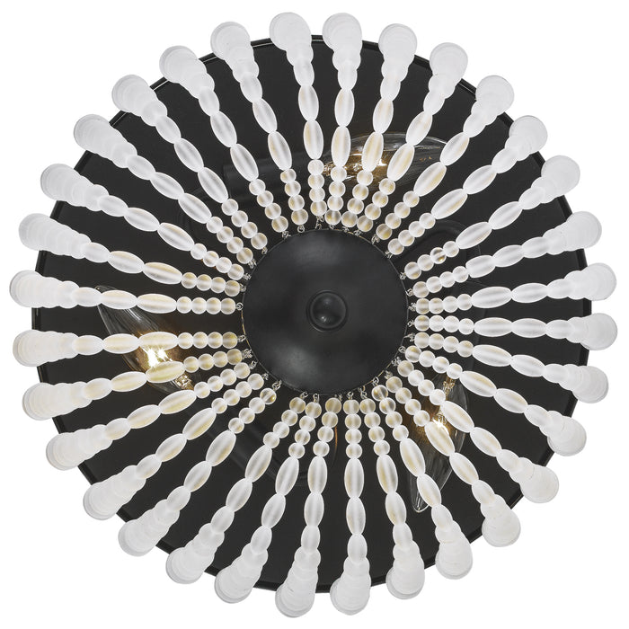 Crystorama 600-MK Three Light Flush Mount, Matte Black