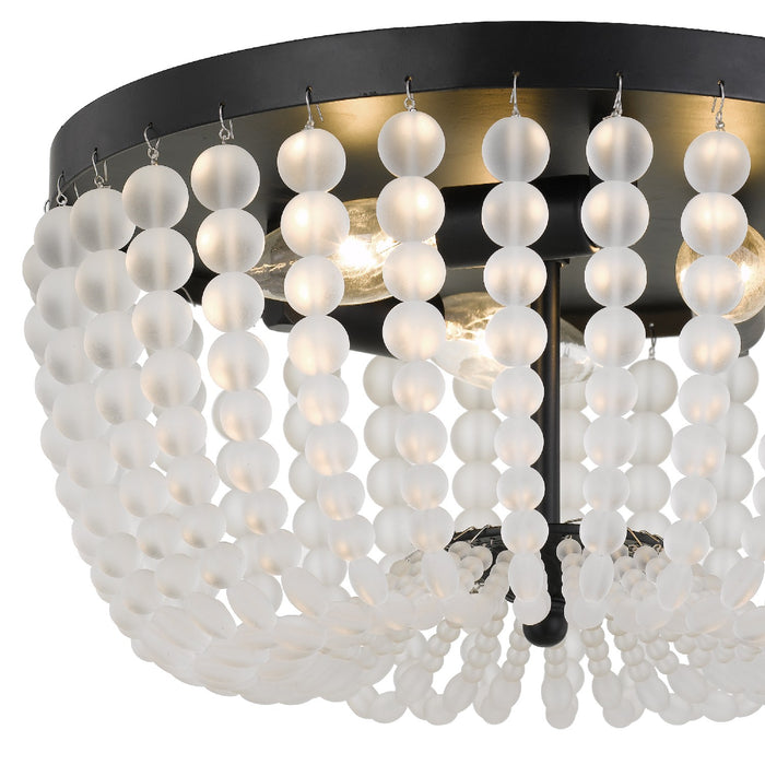 Crystorama 600-MK Three Light Flush Mount, Matte Black