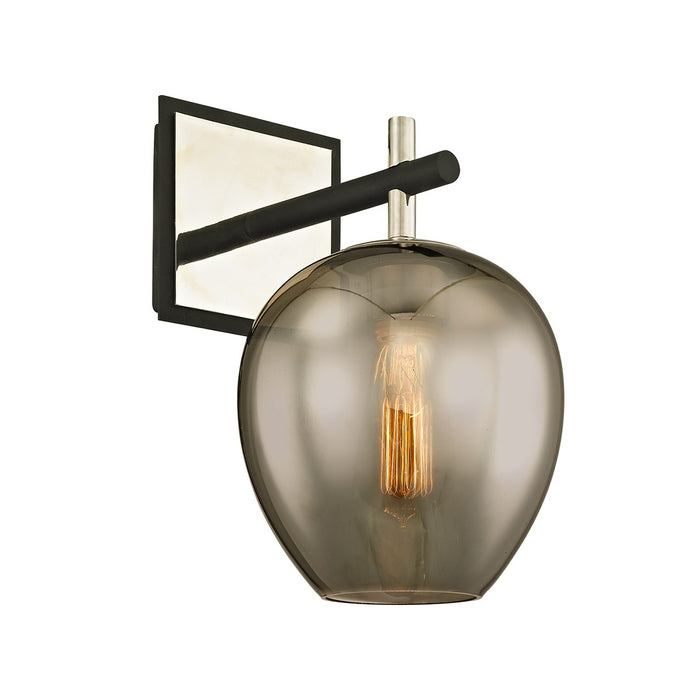 Troy Lighting B6211-TBK/PN One Light Wall Sconce, Textured Black & Polish Nickel