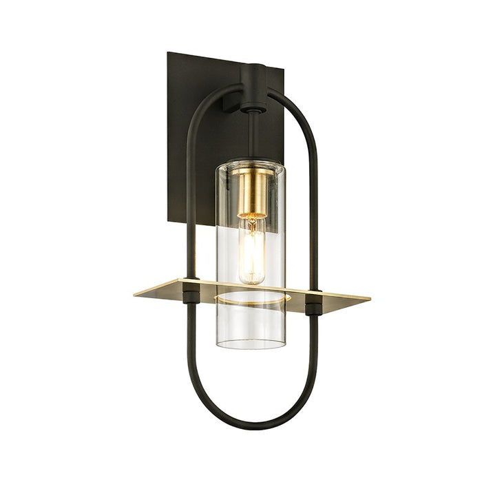 Troy Lighting B6391 One Light Wall Mount, Dark Bronze And Brushed Brass