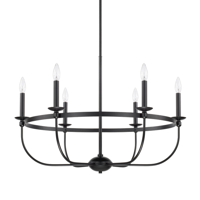 Capital Lighting 425161MB Six Light Chandelier, Matte Black