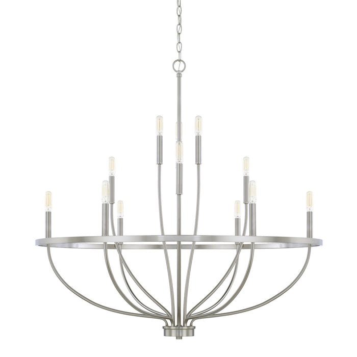 Capital Lighting 428501BN 12 Light Chandelier, Brushed Nickel