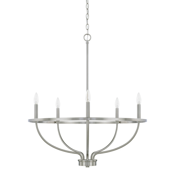 Capital Lighting 428551BN Five Light Chandelier, Brushed Nickel