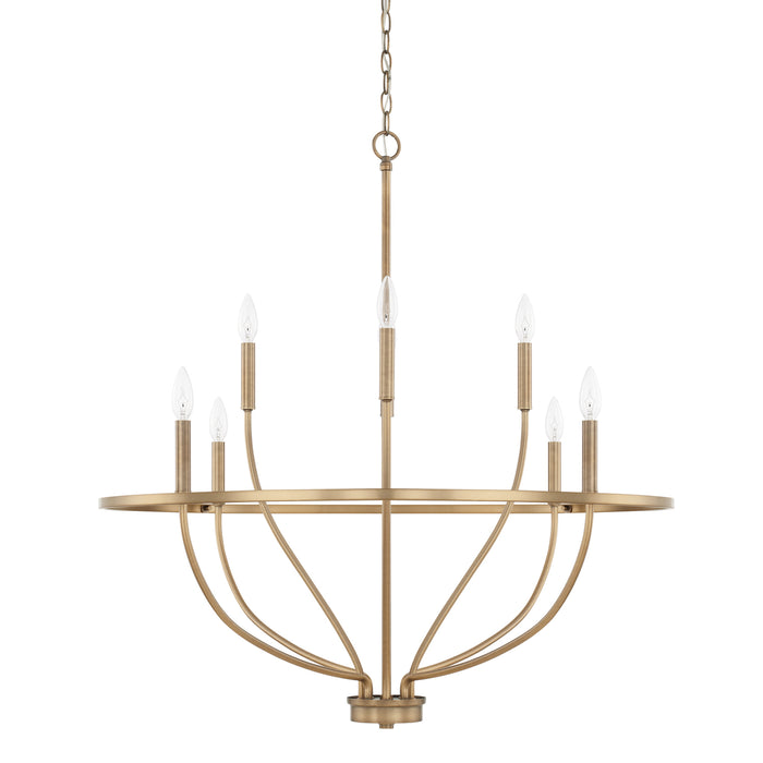 Capital Lighting 428581AD Eight Light Chandelier, Aged Brass