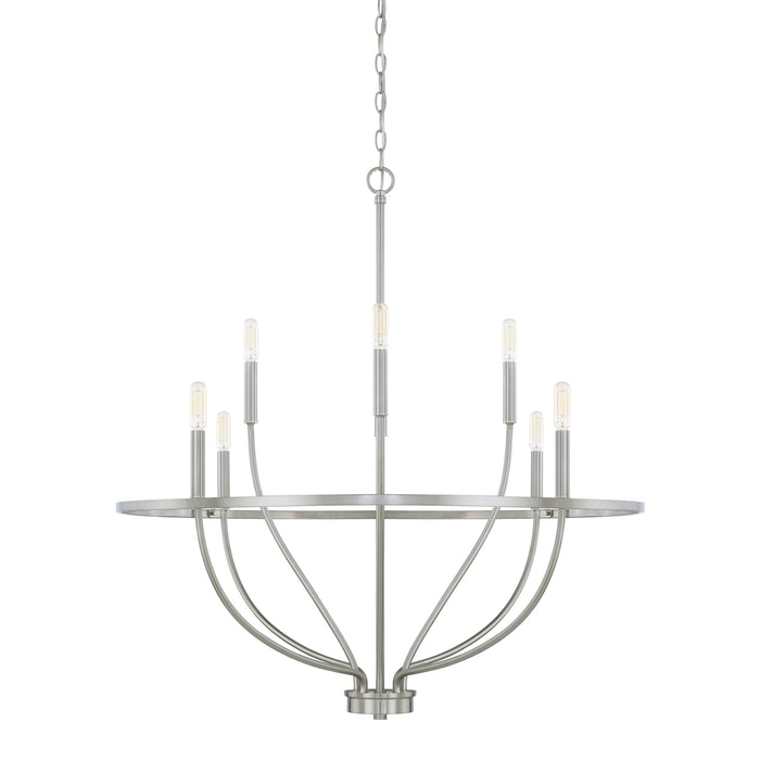 Capital Lighting 428581BN Eight Light Chandelier, Brushed Nickel
