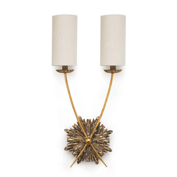 Regina Andrew 15-1064 Two Light Wall Sconce, Antique Gold