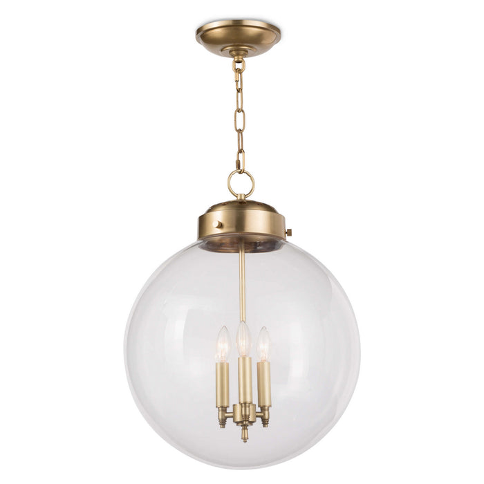 Regina Andrew 16-1004NB Three Light Pendant, Natural Brass