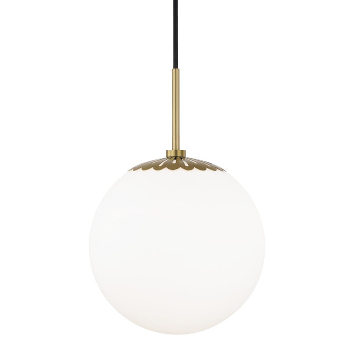 Mitzi H193701L-AGB One Light Pendant, Aged Brass