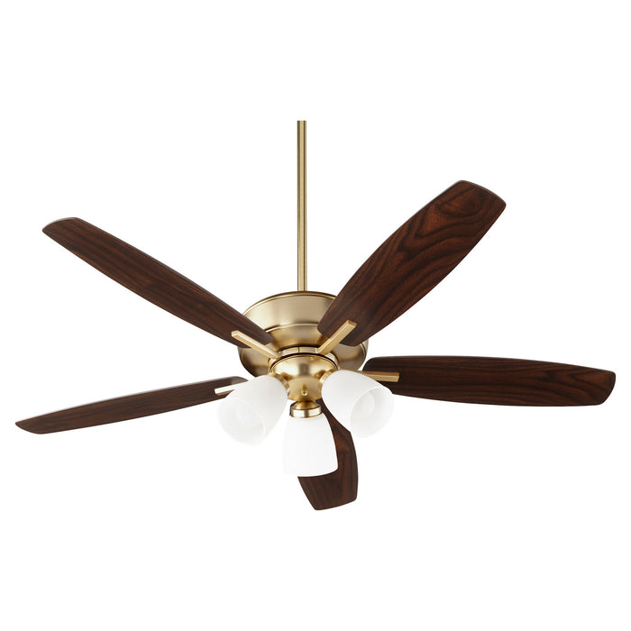 Quorum 70525-380 52" Ceiling Fan, Aged Brass