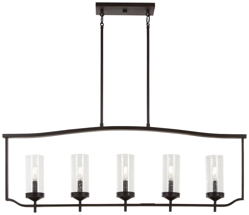 Minka-Lavery 4645-579 Five Light Island Pendant, Downton Bronze With Gold Highl