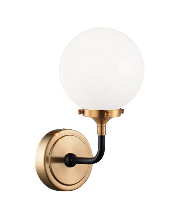 Matteo Lighting W58201AGOP One Light Wall Sconce, Aged Gold Brass