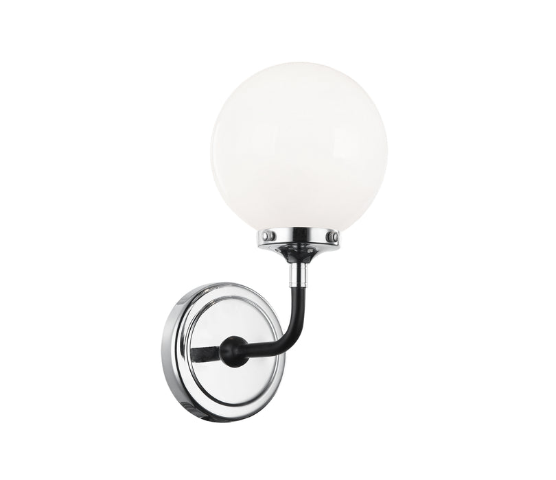 Matteo Lighting W58201CHOP One Light Wall Sconce, Black & Chrome