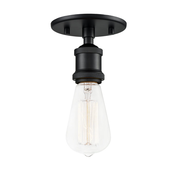 Matteo Lighting X46100BK One Light Flush Mount, Black