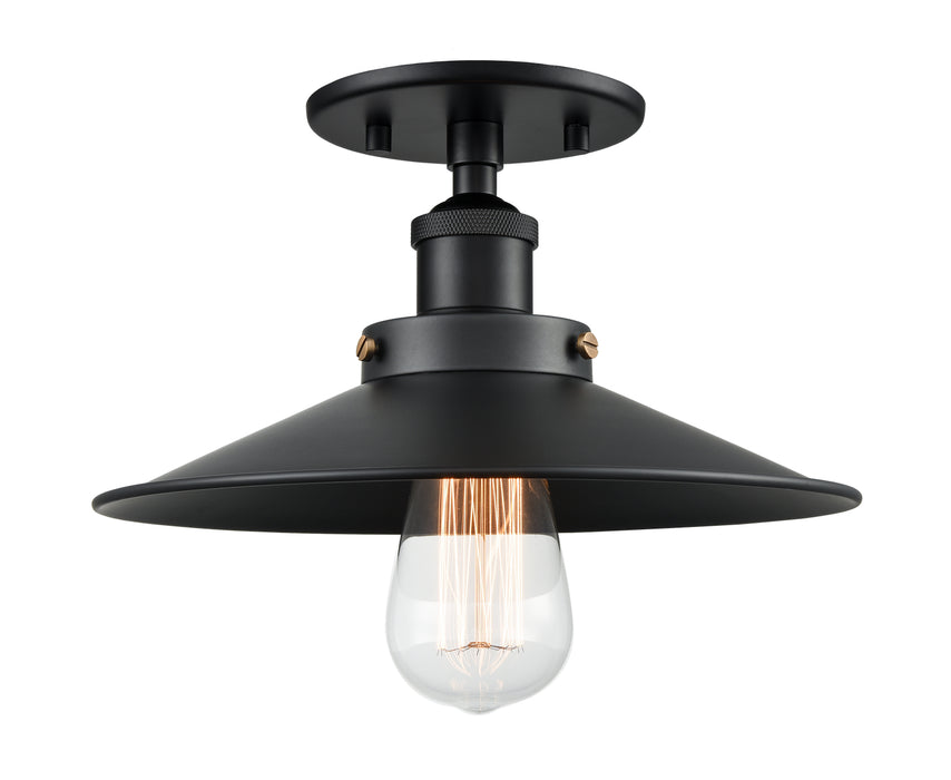 Matteo Lighting X46111BKBK One Light Flush Mount, Black