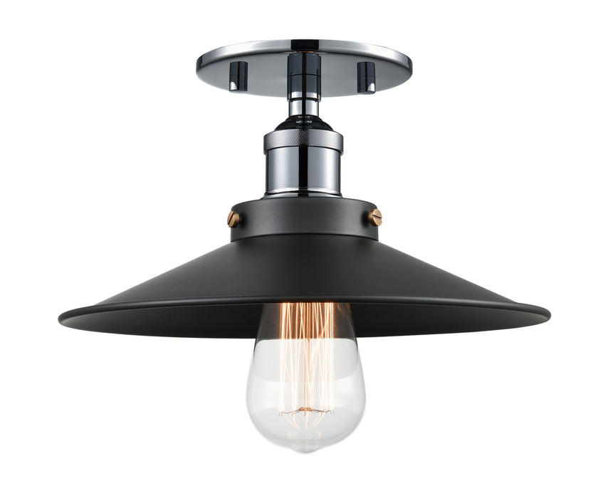 Matteo Lighting X46111CHBK One Light Flush Mount, Chrome