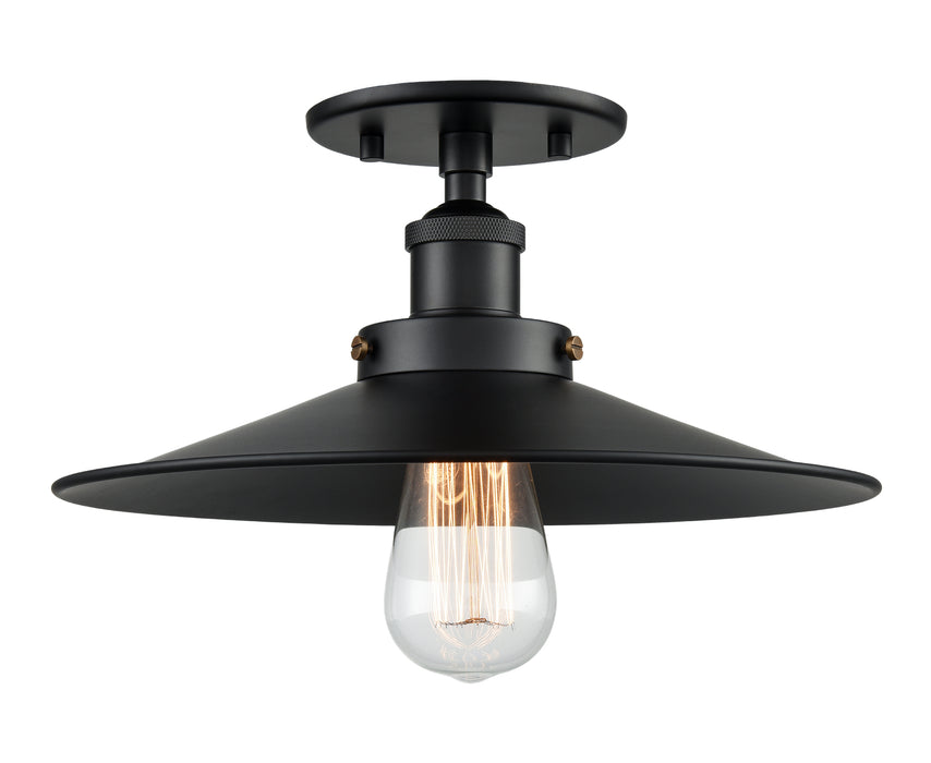 Matteo Lighting X46112BKBK One Light Flush Mount, Black