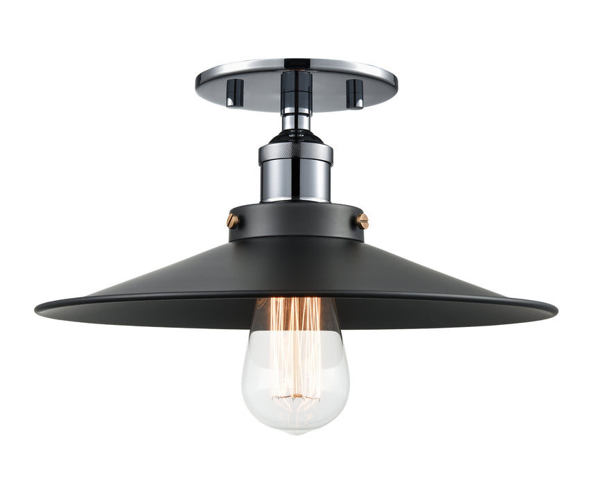Matteo Lighting X46112CHBK One Light Flush Mount, Chrome