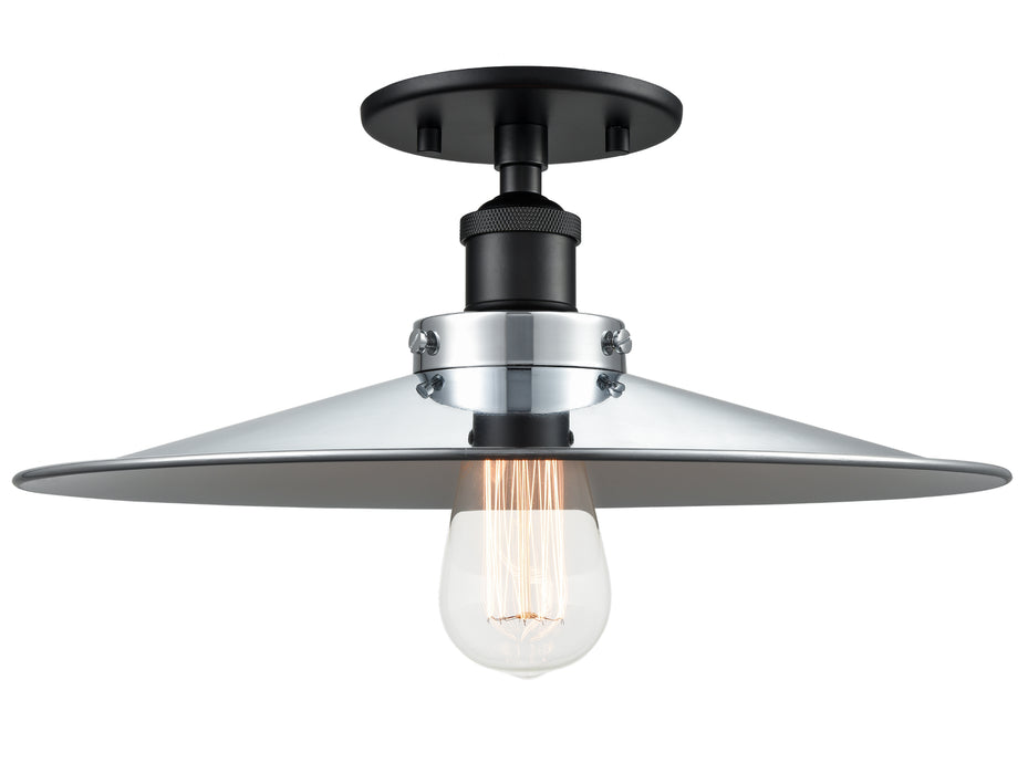 Matteo Lighting X46113BKCH One Light Flush Mount, Black