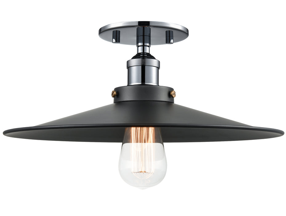 Matteo Lighting X46113CHBK One Light Flush Mount, Chrome