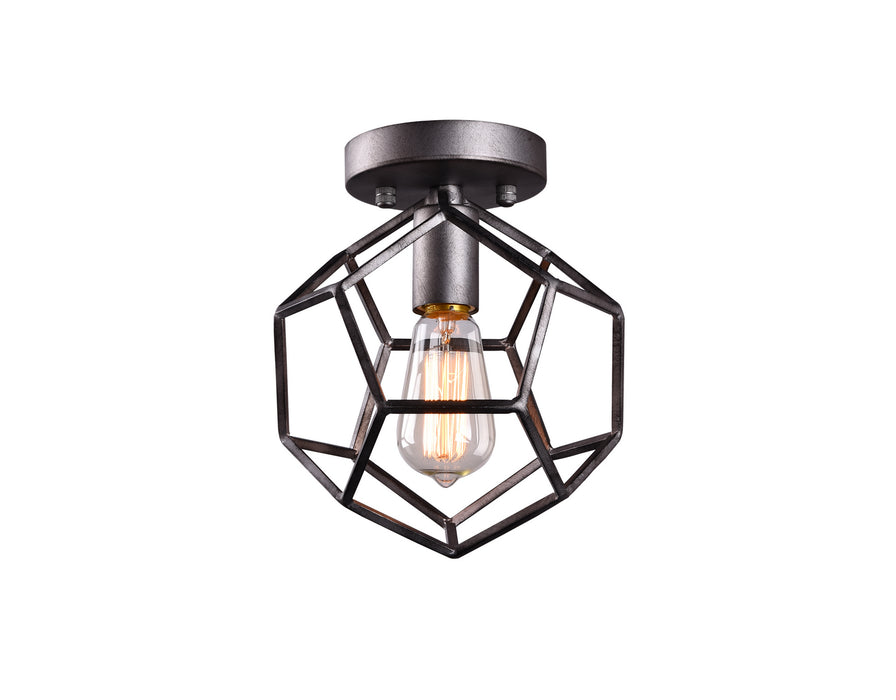Matteo Lighting X54601RB One Light Flush Mount, Rusty Black