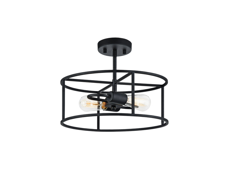 Matteo Lighting X71602RB Two Light Flush Mount, Rusty Black