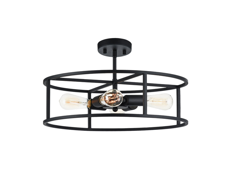 Matteo Lighting X71604RB Four Light Flush Mount, Rusty Black