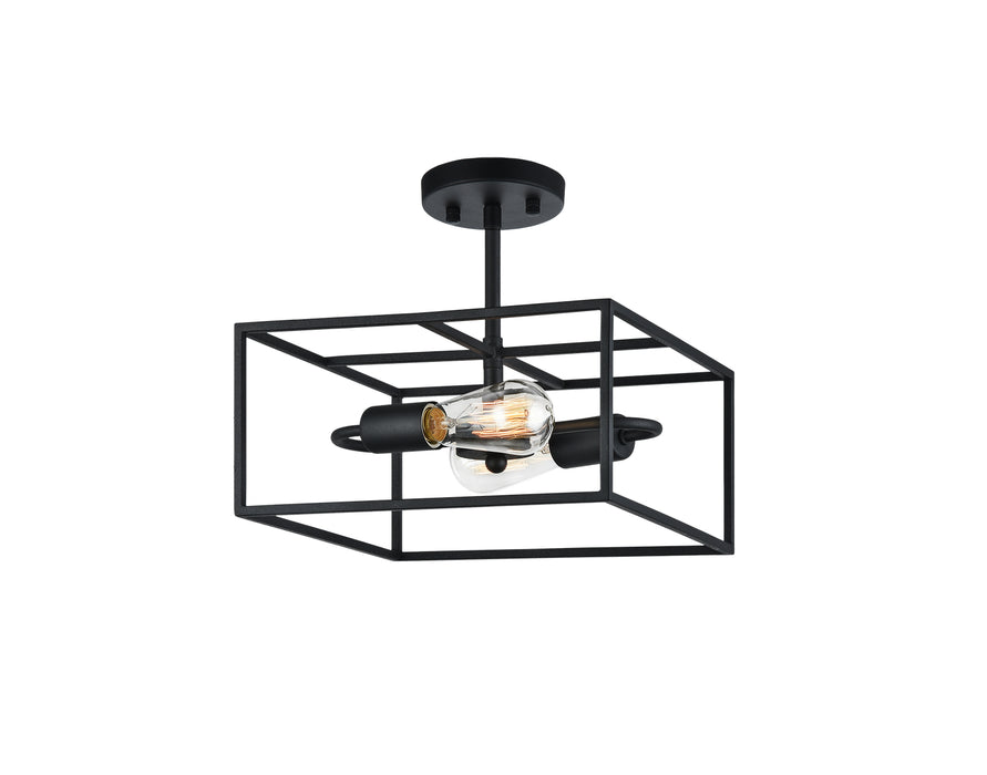 Matteo Lighting X71642RB Two Light Flush Mount, Rusty Black