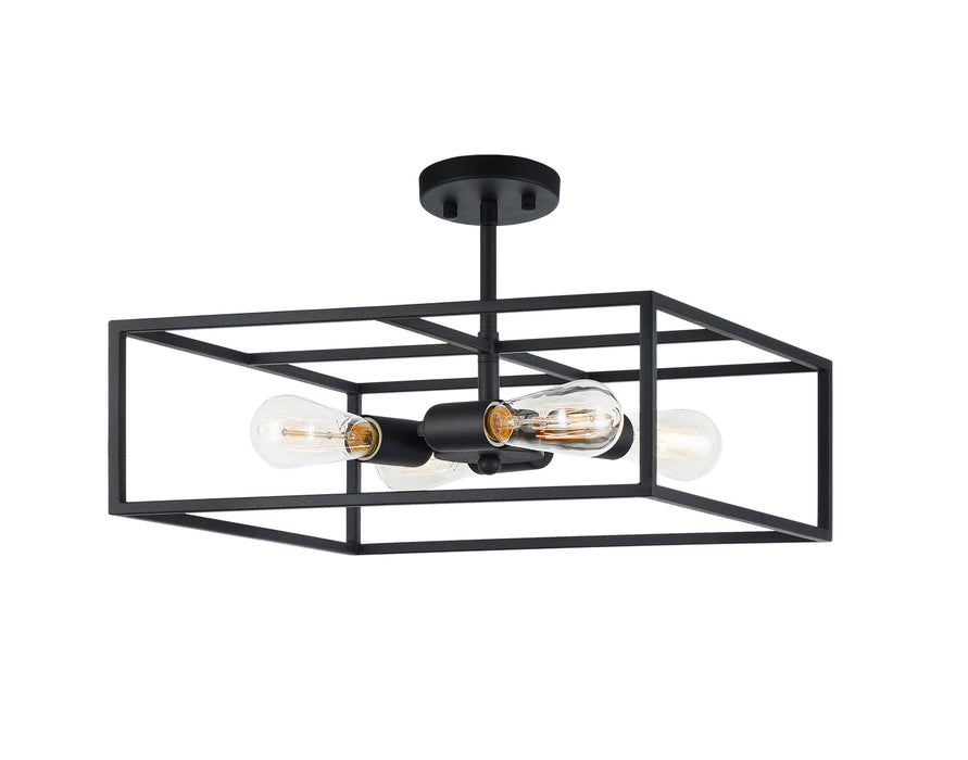 Matteo Lighting X71644RB Four Light Flush Mount, Rusty Black