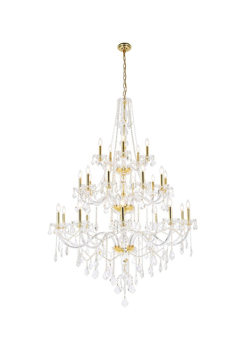 Elegant Lighting V7825G43G/RC 25 Light Chandelier, Gold