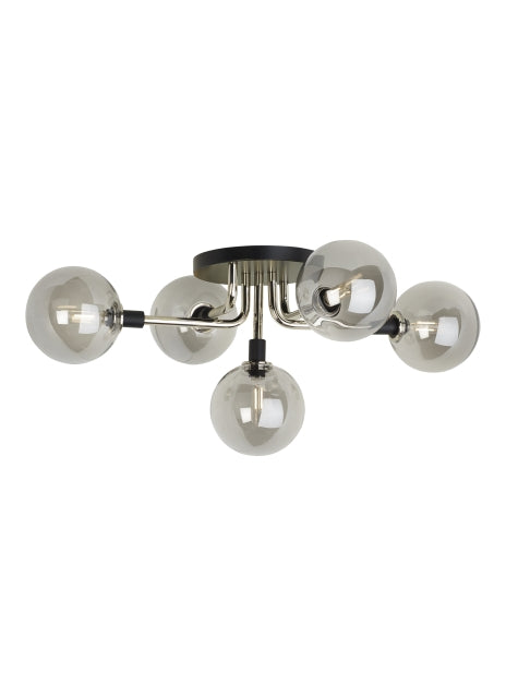 Visual Comfort Modern 700FMVGOSN Five Light Flush Mount