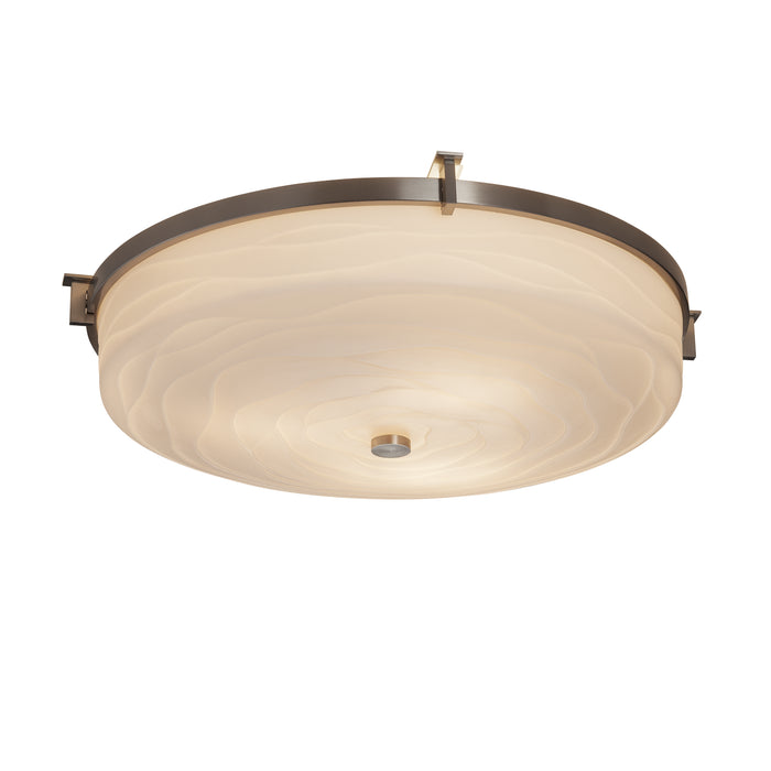 Justice Designs PNA-8987-WAVE-NCKL Three Light Flush-Mount, Brushed Nickel