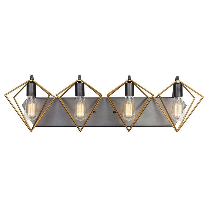 Varaluz 261B04AGRB Four Light Bath, Antique Gold/Rustic Bronze