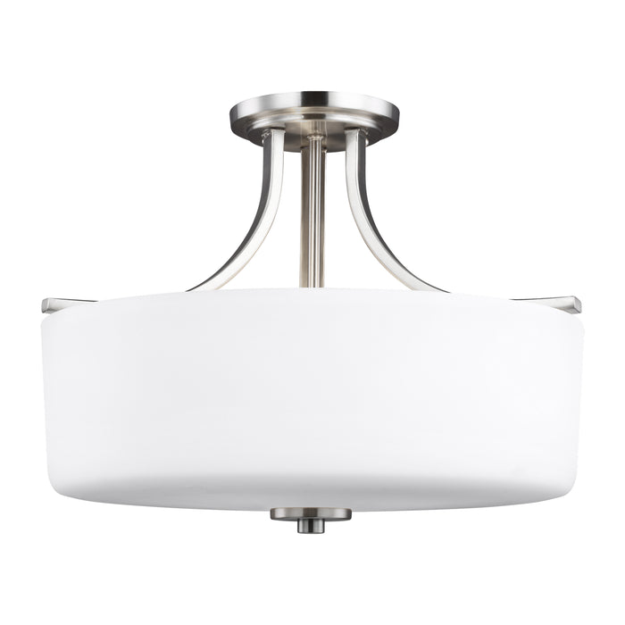 Generation Lighting 7728803-962 Three Light Semi-Flush Mount, Brushed Nickel
