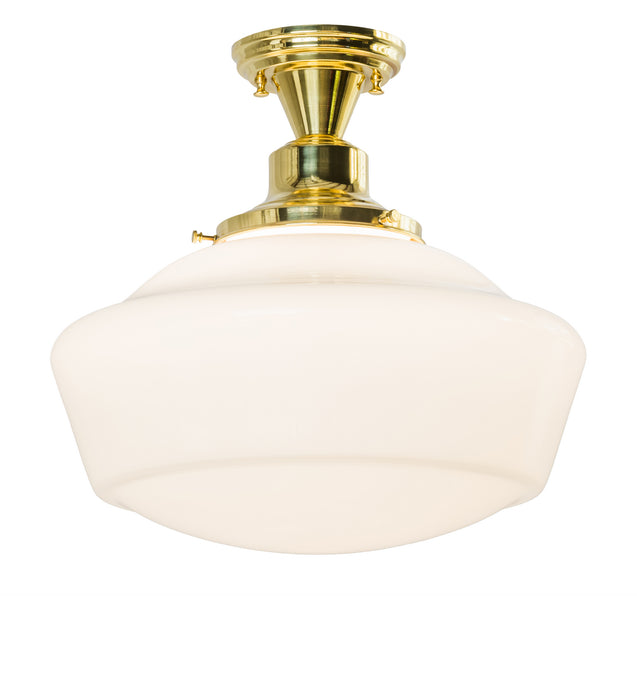 Meyda Tiffany 172978 One Light Flushmount, Polished Brass