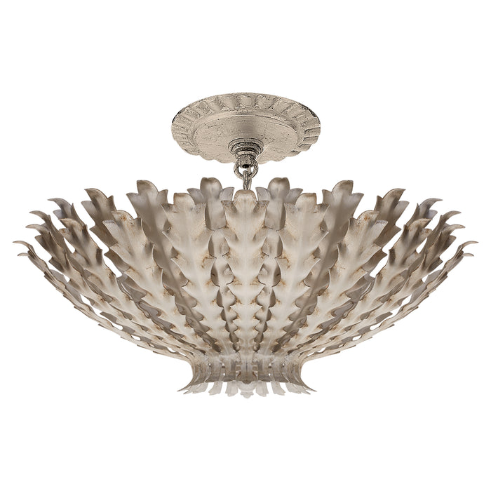 Visual Comfort Signature ARN 4011BSL Three Light Chandelier, Burnished Silver Leaf