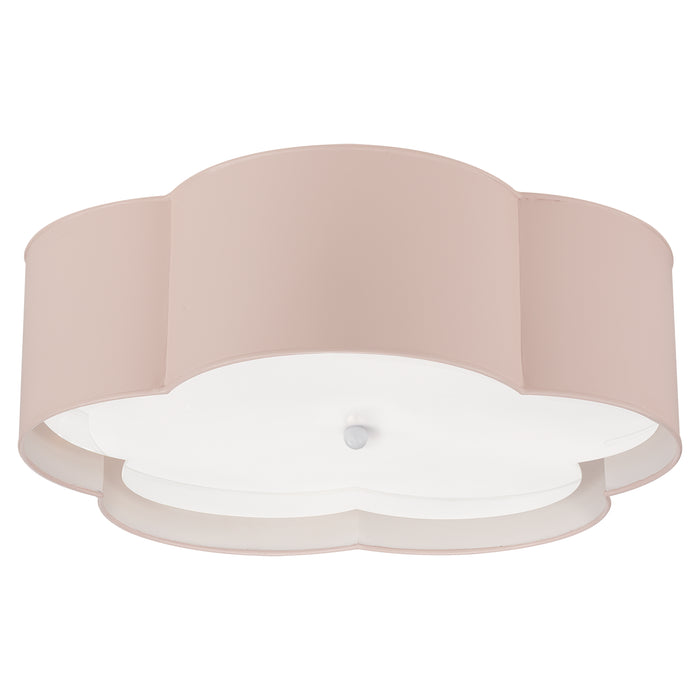 Visual Comfort Signature KS 4118PNK/WHT-FA Four Light Flush Mount, Pink and White