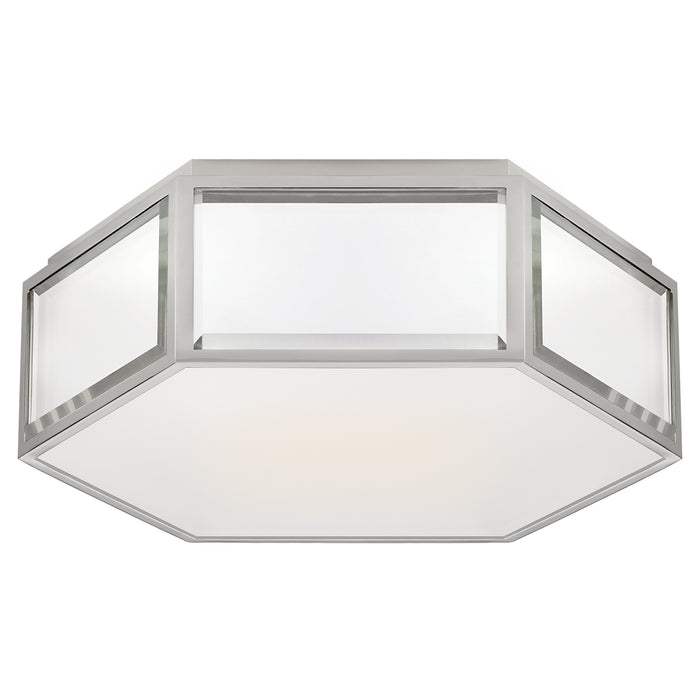Visual Comfort Signature KS 4120MIR/PN-FG Two Light Flush Mount, Mirror and Polished Nickel