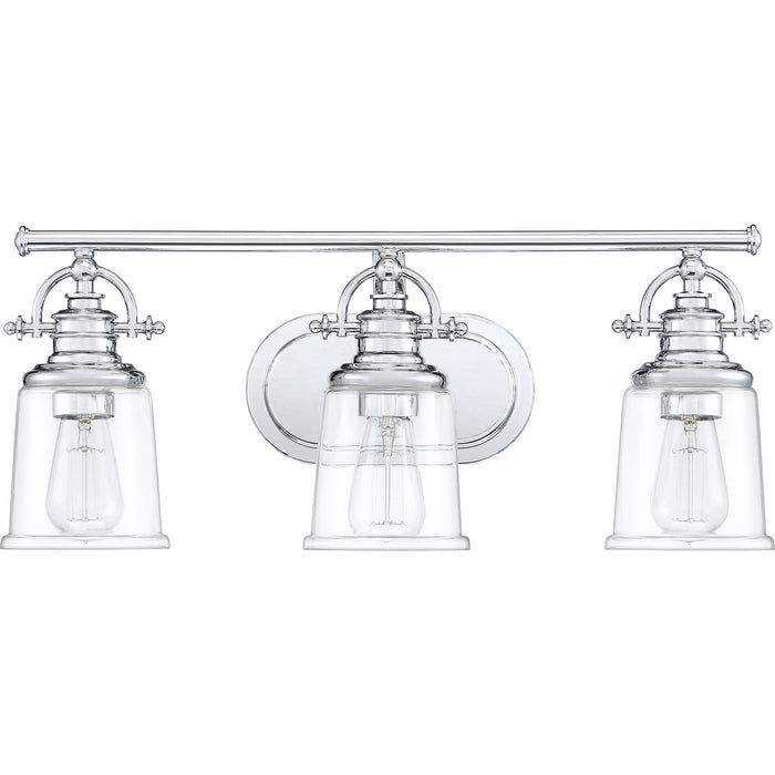 Quoizel GRT8603C Three Light Bath Fixture, Polished Chrome
