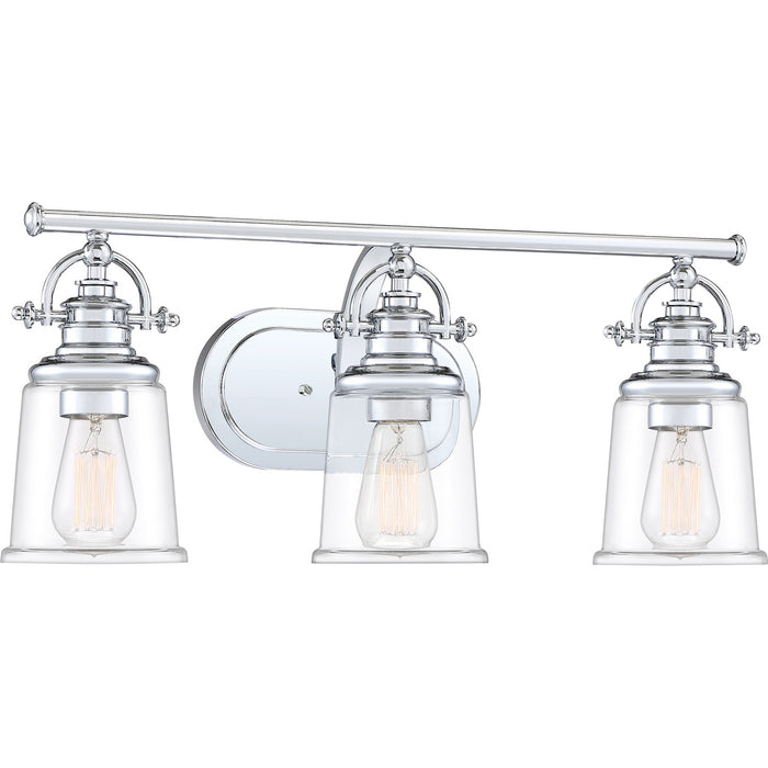 Quoizel GRT8603C Three Light Bath Fixture, Polished Chrome