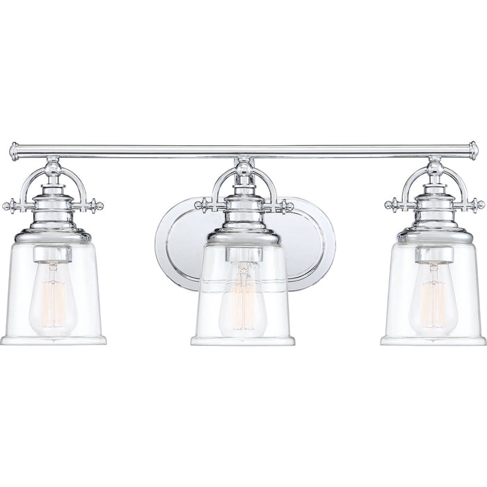Quoizel GRT8603C Three Light Bath Fixture, Polished Chrome