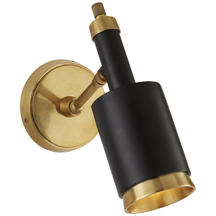 Visual Comfort Signature TOB 2097HAB/BLK One Light Wall Sconce, Hand-Rubbed Antique Brass and Black